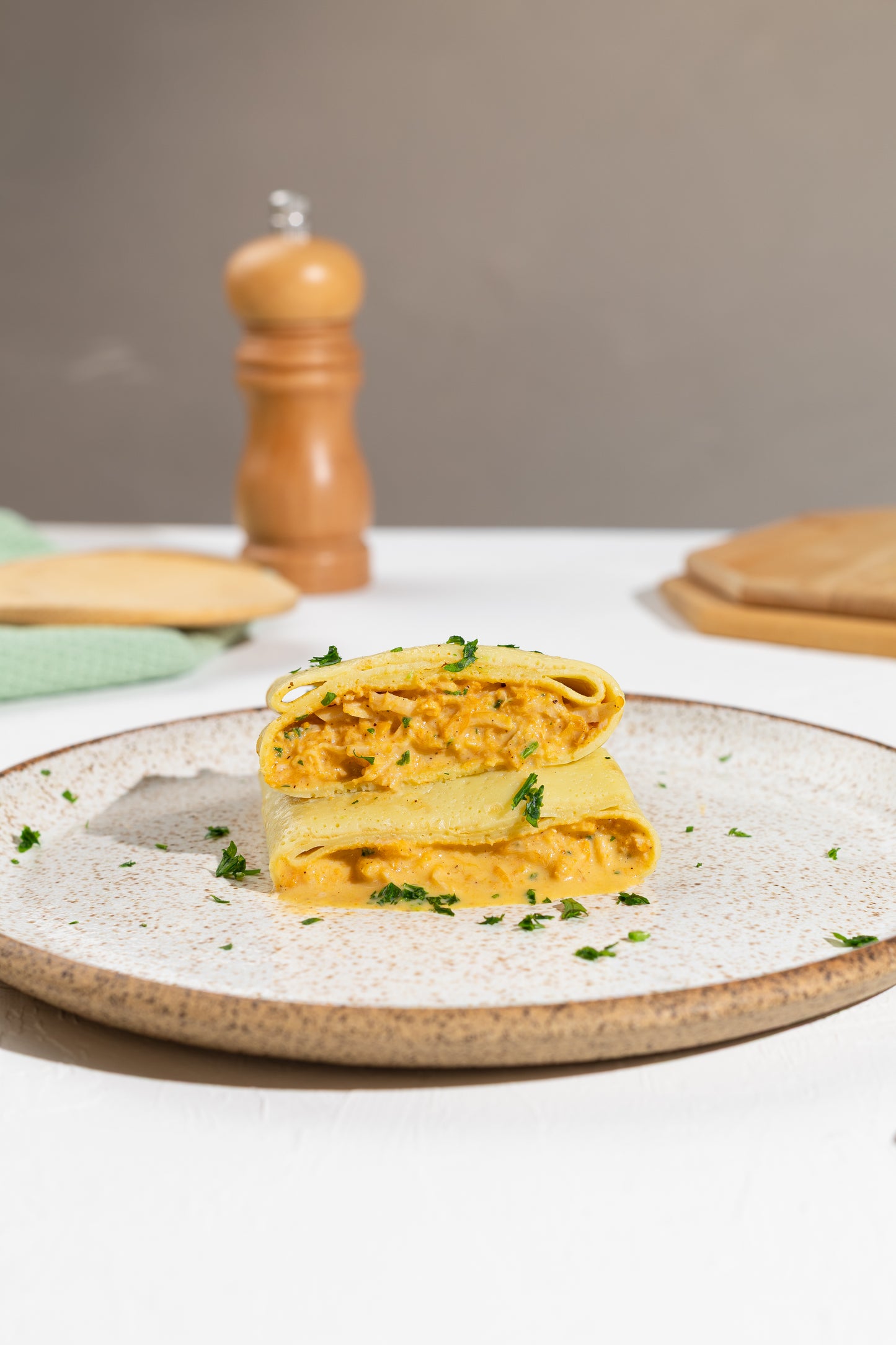 Crepioca de frango com requeijão