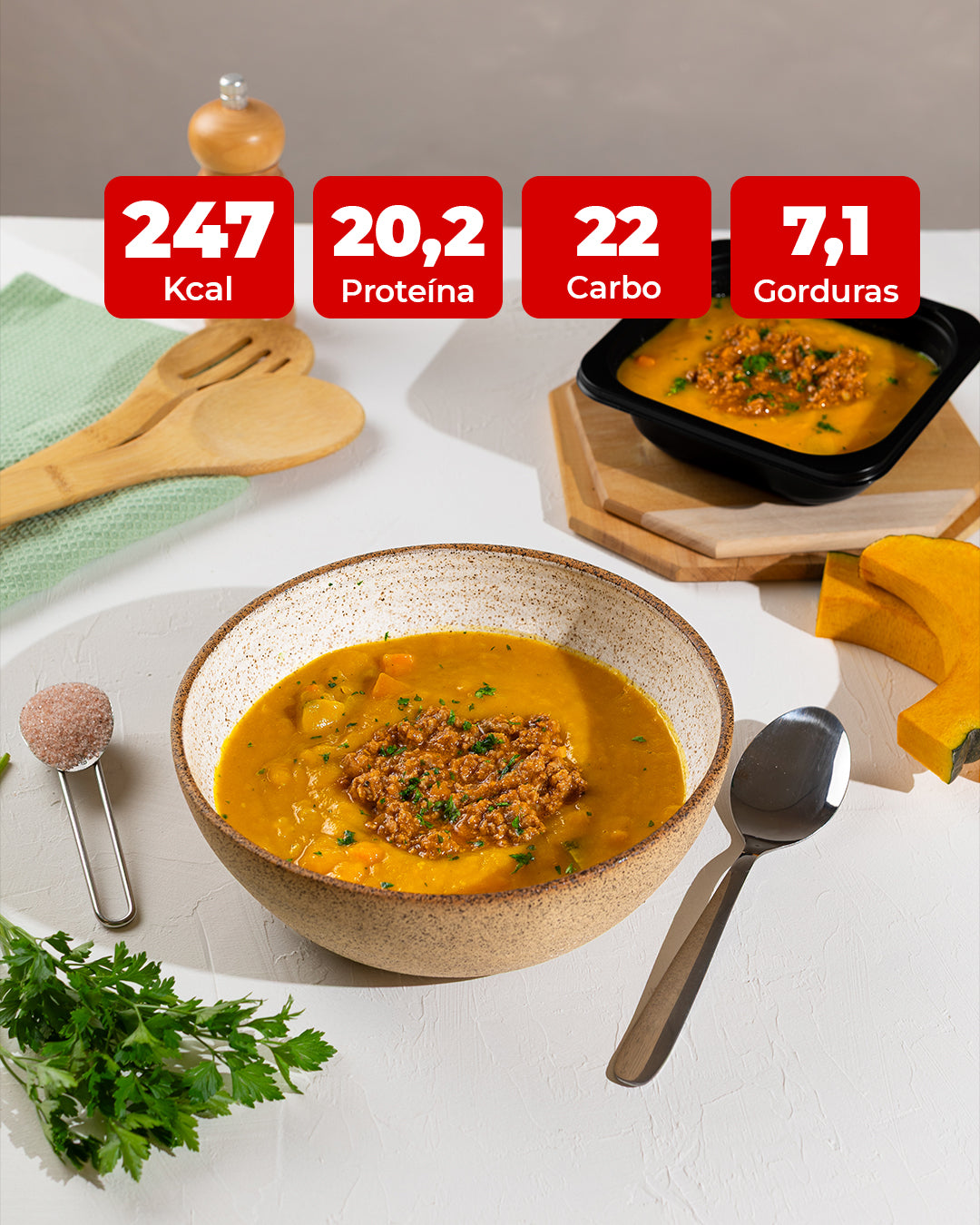 Sopa de legumes com carne moída